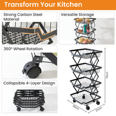 Cheston multi-layered trolley - enhances home organization