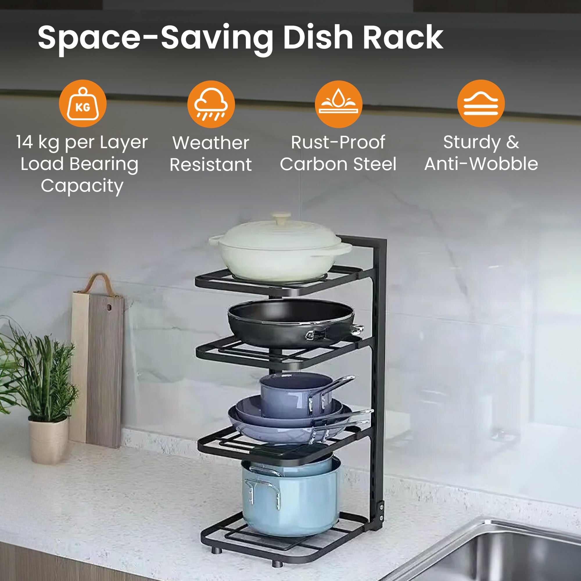 Cheston Dish Organizer - Elevate kitchen aesthetics