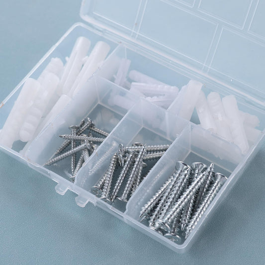 Cheston Assorted Nylon Wall Plugs/Rawl Plugs/Gitti and Matching Dry Wall Screws Set - Assorted DIY for Home Kit with 30 Wall Plugs and 30 Wall Screws for Repairs, Decoration