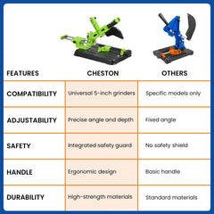 CHESTON Angle Grinder Sliding Stand | Bracket Universal Compatibility With 4" / 5" Grinding Cutting Machine | Multi-Functional Sliding Rod | Double Rail-Rod | Angle Grinder Machine - Green