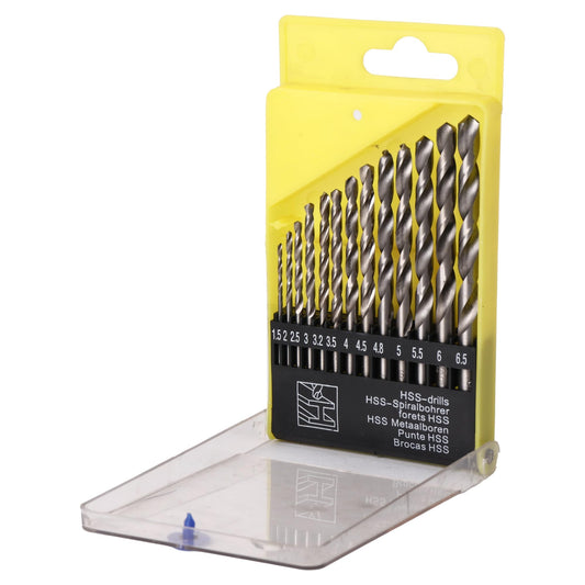 CHESTON Drill Bits Set 13 Piece| 1.5-6.5mm | Drill Bit Set for Drill Machine for Home Use |Carbide Speed Tips |Drill Bits Suitable for Stainless Steel, Aluminum, Walls & Concrete | Concrete Drill Bit