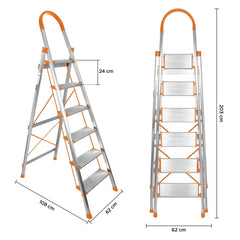 Cheston 6 Step Ladder for Home Use | Ladder for Home 6 Steps | 6.1 Feet Anti-Skid Step Ladder with Wide Pedal & Hand Grip | Supports 150+ Kgs Step Ladder for Home Use