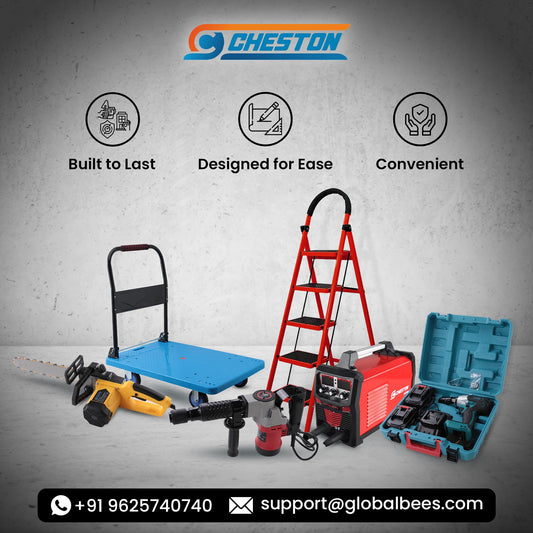 Cheston GI Steel Foldable 6-Step Ladder for Home - Black | Load Capacity - 150 Kg | Wide Anti Slip Rubber Grip | Compact | Stairs for Home Use | Step Ladder for Home Use