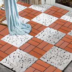 Cheston Interlocking Tiles I Wooden Floor Sheets I Interlocking Tiles for Indoor/Outdoor I Weather & Water Resistant I Flooring Solution I 12" X 12" Deck Tiles (Pack of 2, Wooden)