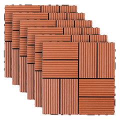 Cheston Interlocking Tiles for Floor I Interlocking Wooden Tiles for Garden, Balcony & Poolside I Weather & Water Resistant I Flooring Solution I 12" X 12" Deck Tiles (Pack of 6, Wooden))