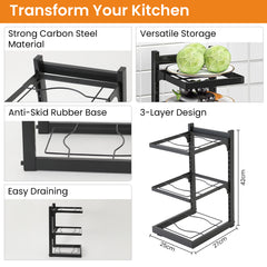 Cheston 3 Layer Dish Rack - Durable kitchen utensil holder