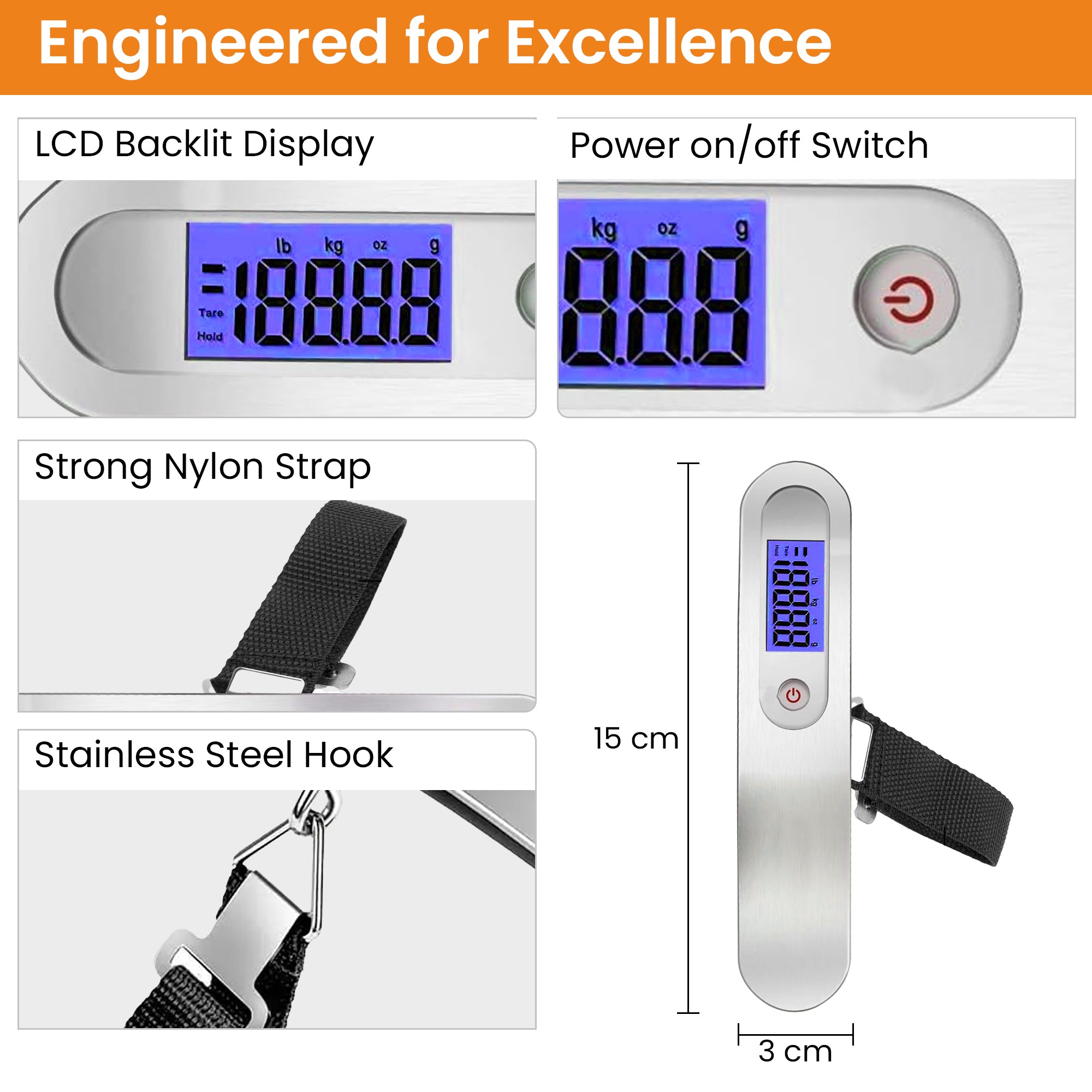 Cheston electronic scale - digital LCD display