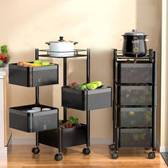 Cheston rotating storage cart - space-saving solution for bedroom