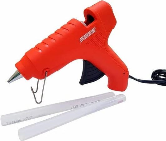 Cheston PTC Heat Technology Trigger Feed Leak Proof 60W Hot Melt Glue Gun with 10 Glue Sticks (Orange)