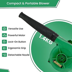 Cheston 500W 2 in 1 Air Blower and Vacuum Cleaner for Home 13000 r/min Copper Wiring Electric Blower (Yellow) + 5 Meter Extension 2 Pin CordCapacity Upto 1000W (Green)