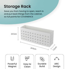 Cheston Magnetic Storage & Paper Towel Hanger- Durable Organizer for Metal Surfaces: Refrigerators, Microwaves, Metal Almirah (Set of 2) 