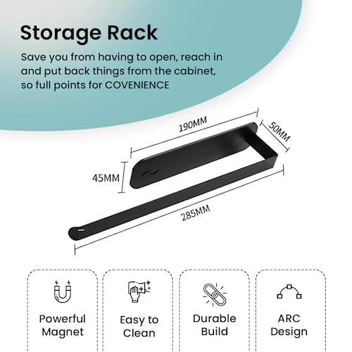 CHESTON Magnetic Storage with Magnetic Hooks and Paper Towel Hanger - Durable Organizer for Metal Surfaces: Refrigerators, Microwaves & Metal Almirah (Set of 3)