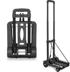 Cheston Folding Hand Trolley Cart With Wheels I Adjustable Pull Handle I Heavy Duty Utility Cart I Portable, Light Weight Platform Truck I Luggage Trolley for Goods Carrying I 50 Kg Loading I Iron+ABS