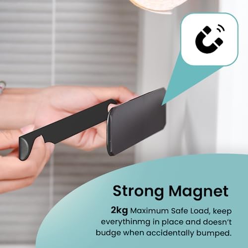 Cheston Magnetic Storage with Paper Towel Hanger- Durable Organizer for Metal Surfaces: Refrigerators, Microwaves & Metal Almirah (Set of 3)