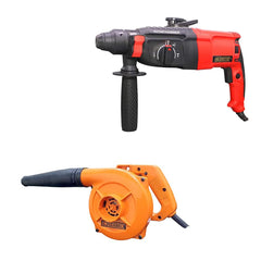 CHESTON 26 mm 850W 900RPM 3 Modes Rotary Hammer Drill Machine with 3-Piece Drill Bit and 2 Chisel + 3.0m³/min 600W/ Pc Cleaner/Electric Air Blower