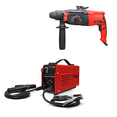 CHESTON 26 mm 850W 900RPM 3 Modes Rotary Hammer Drill Machine with 3-Piece Drill Bit and 2 Chisel + 200A Portable Inverter ARC/MMA Compact Welding Machine