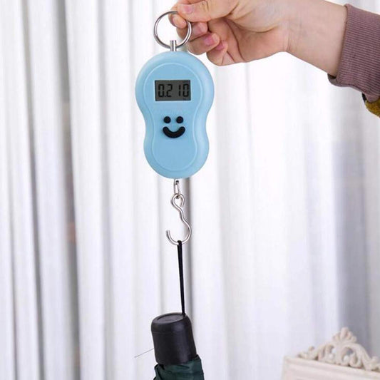 Cheston Smiley Mini Digital Scale Kitchen Scale Hanging Luggage Weighing Scale LCD Display with Green Background Light (Assorted Color)