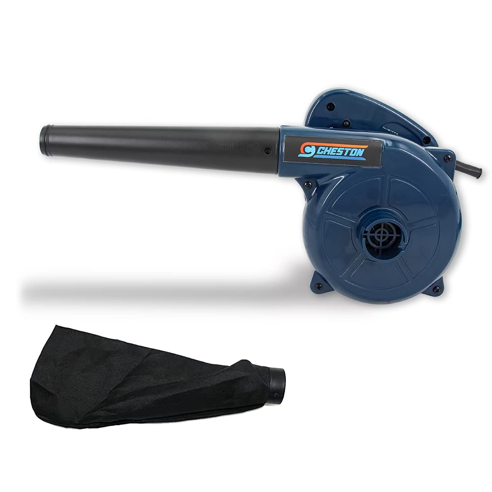 Cheston 600W Air Blower for Home | Speed 17000 r/min | Multi-Utility Machine for Cleaning Dust | for Computer Electronics AC with Vacuum & Dust Bag (Blue)