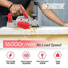Cheston 600W 16,000 RPM Electric Wood Planer (82 mm, Blue) + 5 Meter Extension 2 Pin Cord Upto 1000W