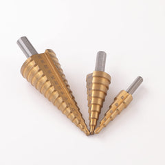 Cheston Titanium Coated Large Step Cone Hole Cutter Set - 3X HSS Drill Bit Steel - 4-12/20/32mm - Perfect for Concrete, Stainless Steel, and Hex Drilling