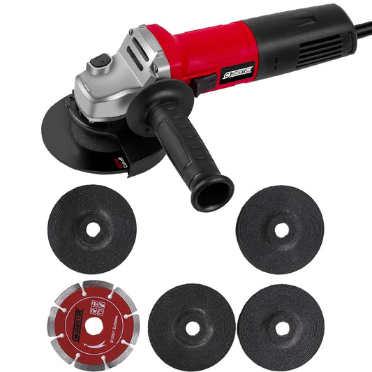 Cheston Angle Grinder for Grinding, Cutting, Polishing (4 inch/100mm), 900W Grinder Machine with Auxiliary Handle For Heavy Duty Grinding Tasks with 1 Cutting Blade & 4 Grinding Wheel
