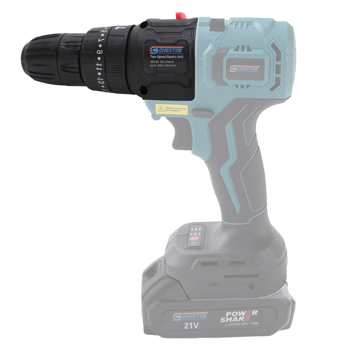 Cheston One 21V 10mm Two Speed Drill Attachment Power Tool | 1500 RPM | 32NM Torque (25+1) for Drilling Wood, Walls, Metal (Battery & Charger Not Included)