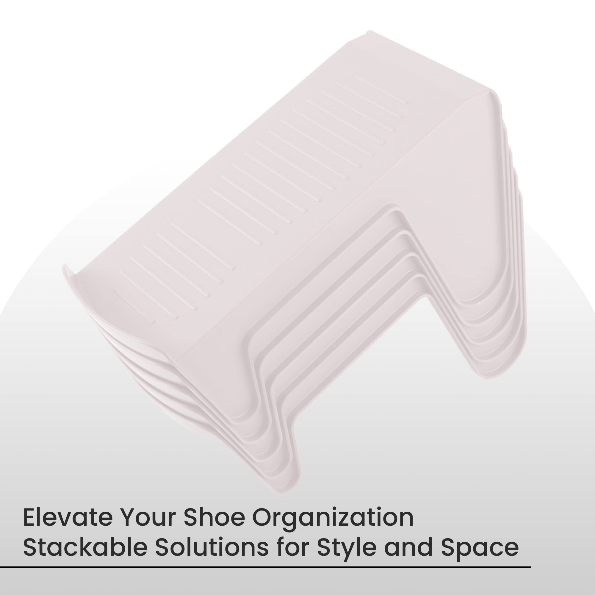 CHESTON Plastic Shoe Stand Slots Organizer Space Saver Double Deck Shoe Rack Adjustable Shoe Slots for Closet Organization For all Shoe Sizes