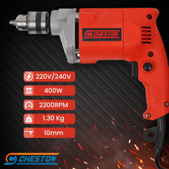 Cheston 10mm Drill Machine (DRILL WITH 13HSS AND 1 WALL BIT)
