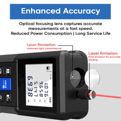 Cheston Laser Distance Measurer - 0.05-50m Range, ±2mm Accuracy, Multiple Measurement Units (m, in, ft, ft/in), 0.25s IP54 Protection Digital Measuring Tape