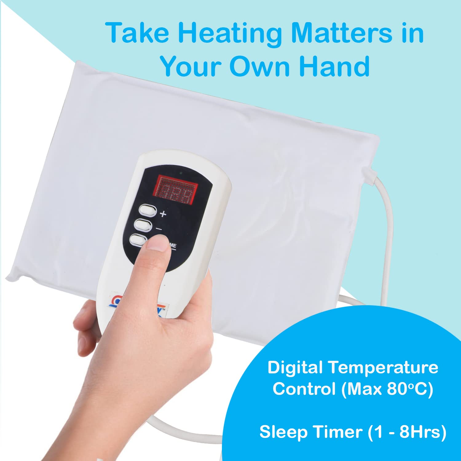 Cheston Electric Heating Pad with Fast Heat Technology Hot Therapy Bag for Lower Back Pain Relief with Digital Meter Temperature Control