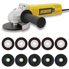 Cheston Angle Grinder for Grinding, Cutting, Polishing (4 inch/100mm), 850W with 5 Cutting Wheels and 5 Grinding Wheels