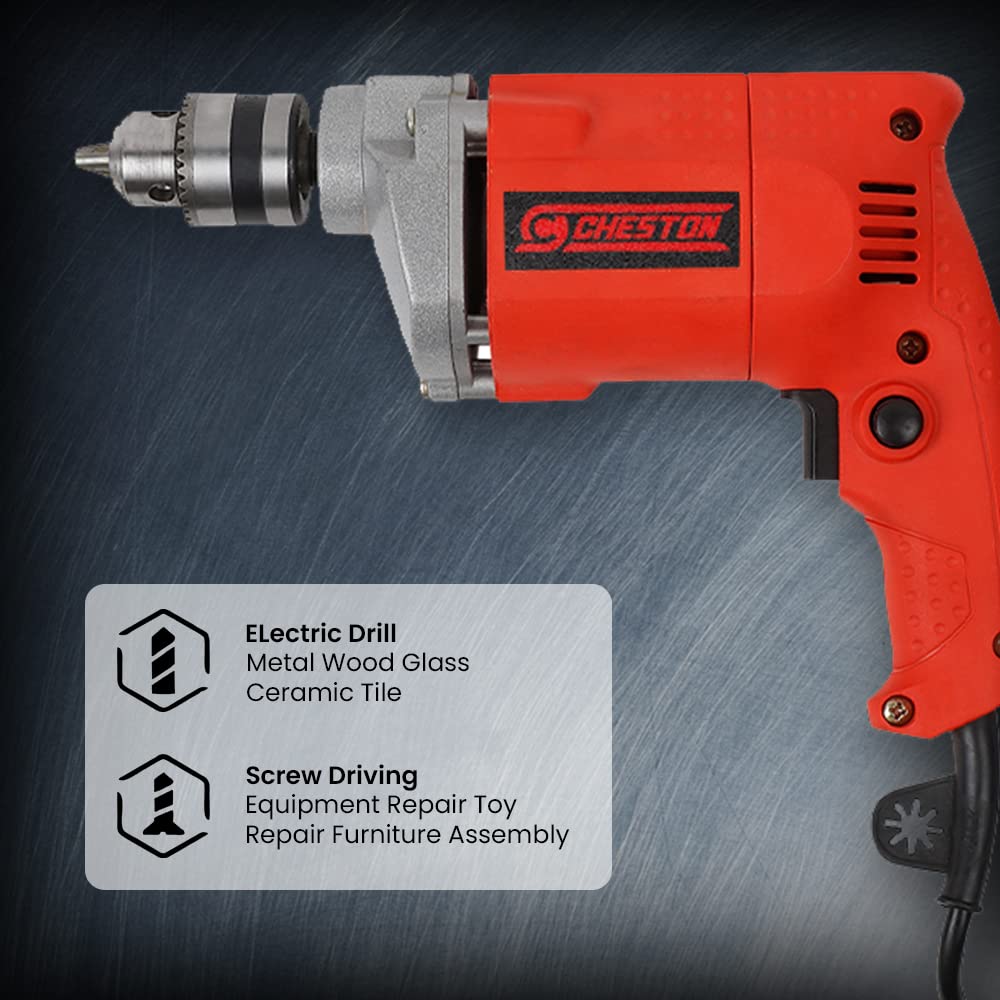 Cheston 10mm Drill Machine (DRILL WITH 13HSS AND 1 WALL BIT)