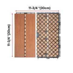 Cheston Interlocking Tiles for Floor I Interlocking Wooden Tiles for Garden, Balcony Poolside I Weather & Water Resistant I Flooring Solution I 12" X 12" Deck Tiles (Set of 6, Merbau Wood Tile)