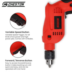 Cheston Impact Drill Machine (13MM-5WALL) 2900rpm, 650W Impact Hammer Drill