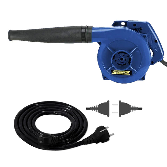 CHESTON Electric Air Blower 600 W Vacuum Speed 17000 RPM 200V + 5 Meter Extension 2 Pin Cord Capacity Upto 1000W