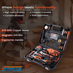 Premium quality 13mm electric drill discount machine with 105pcs tool kit