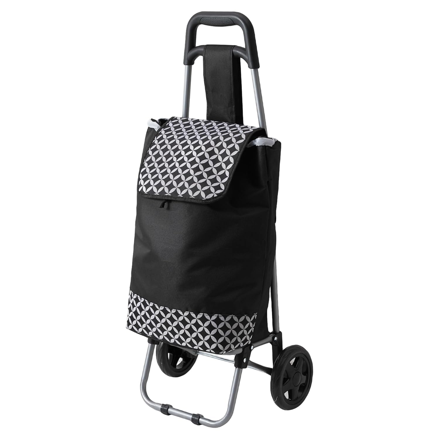 Cheston Shopping Bag for Grocery | Foldable Shopping Trolly Bag with Wheels | Large and Lightweight Shopping Trolly Bag with 30 Kg Capacity | Water-Proof Oxford Fabric with Multiple Pockets (Black)