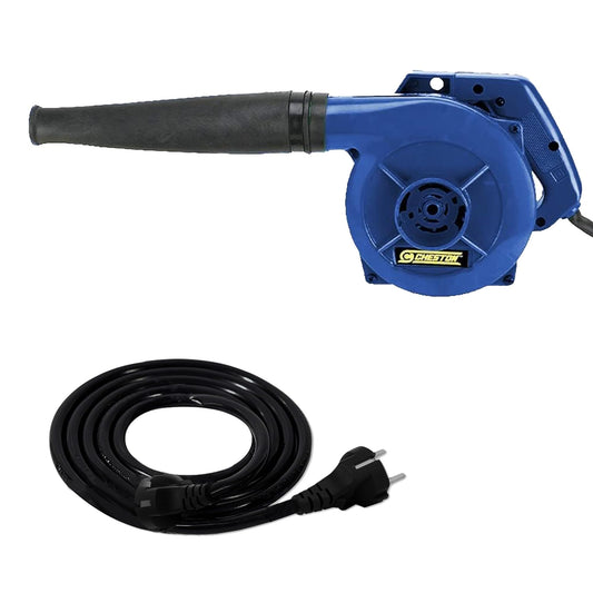 CHESTON Electric Air Blower 600 W Vacuum Speed 17000 RPM 200V + 5 Meter Extension 2 Pin Cord Capacity Upto 1000W