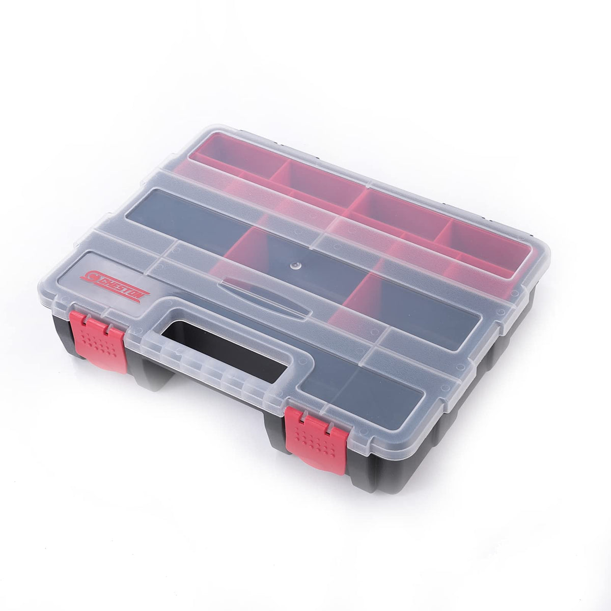 Cheston Tool Organiser Box | Empty Stackable Multi Utility Storage | Durable Plastic | 20 Compartment Box for Wrench Screwdriver Sockets Screw and Small Tools