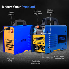 Cheston CHWM-250 Inverter Welding Machine LED Display Hot Start Welder Tool with Welding Cables, Goggles, Welding Rods & Other Accessories