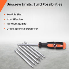 Cheston Screwdriver/Ratchet Set | Interchangeable Bars blades 14pc Screwdriver for Home Long Blades Repair Compact Kit for Fixing Electronics, Laptops, Machines PC | Multipurpose Hand Tool Kit