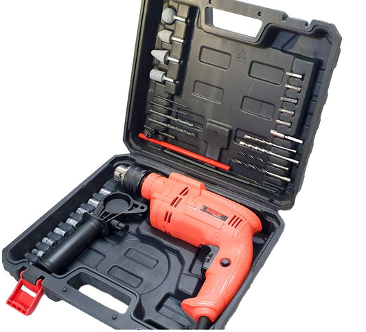 Cheston Electric Drill Machine & Screwdriver Kit 13mm Chuck Hammering, Forward, Reverse & Speed Control with Multiple Tools 650W (CHD-TZ004)