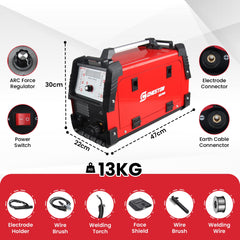 Cheston Ultra MIG/MMA Welding Machine 300A | Inverter IGBT Welding Machine Hot Start Anti Stick Function with Welding Torch, Mask & Other Accessories | (2-in-1) 300A Welder Flux Core Machine Tool