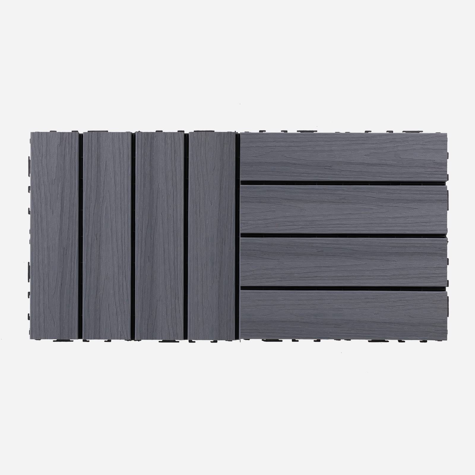 Cheston Interlocking Tiles I Wooden Floor Sheets I Interlocking Tiles for Indoor/Outdoor I Weather & Water Resistant I Flooring Solution I 12" X 12" Deck Tiles (Set of 2, Dusk Grey)