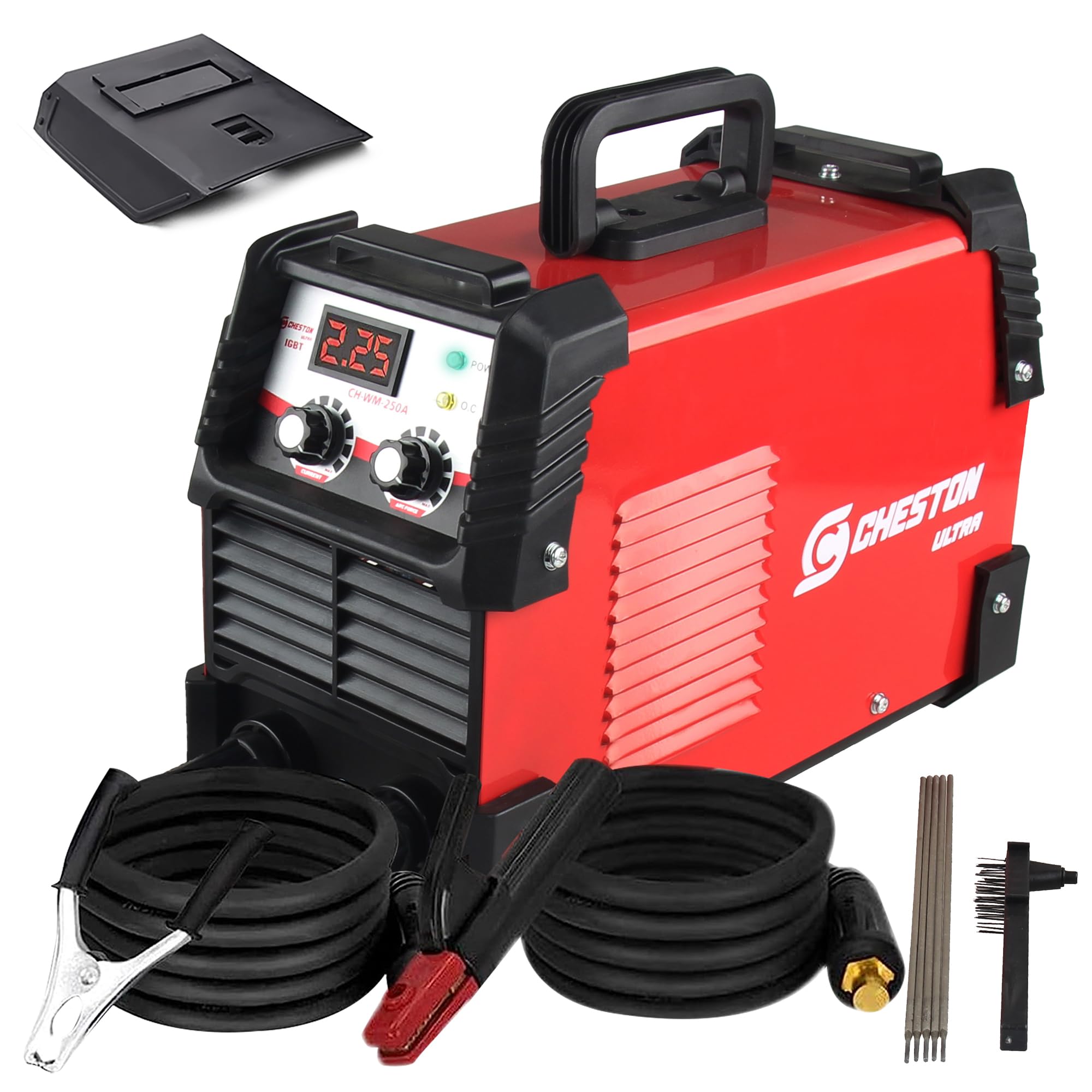 Cheston Ultra 250A Inverter Arc Welding Machine (MMA) LED Display Hot Start Welder Tool with Welding Mask, Welding Rods & Other Accessories for Steel, Iron, Aluminium, Copper & all other Metals