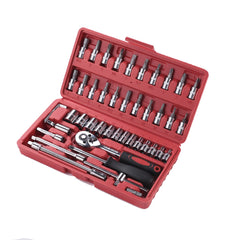 CHESTON 46-in-1 Socket Set Multi Purpose Tool Kit w/Wrench & Precision Sockets - Durable & Convenient in Carrying Tool Case