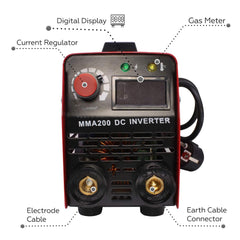 Cheston Inverter Welding Machine CH-WM-200 A (IGBT) with All Accessories Cable Set, Welding Goggles, 10 Welding Rods with All accessories