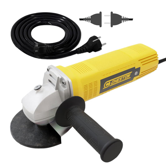 Cheston Angle Grinder for Grinding, Cutting, Polishing (4 inch-100mm), 720W Yellow Grinder Machine with Auxiliary Handle + 5 Meter Extension 2 Pin Cord Upto 1000W