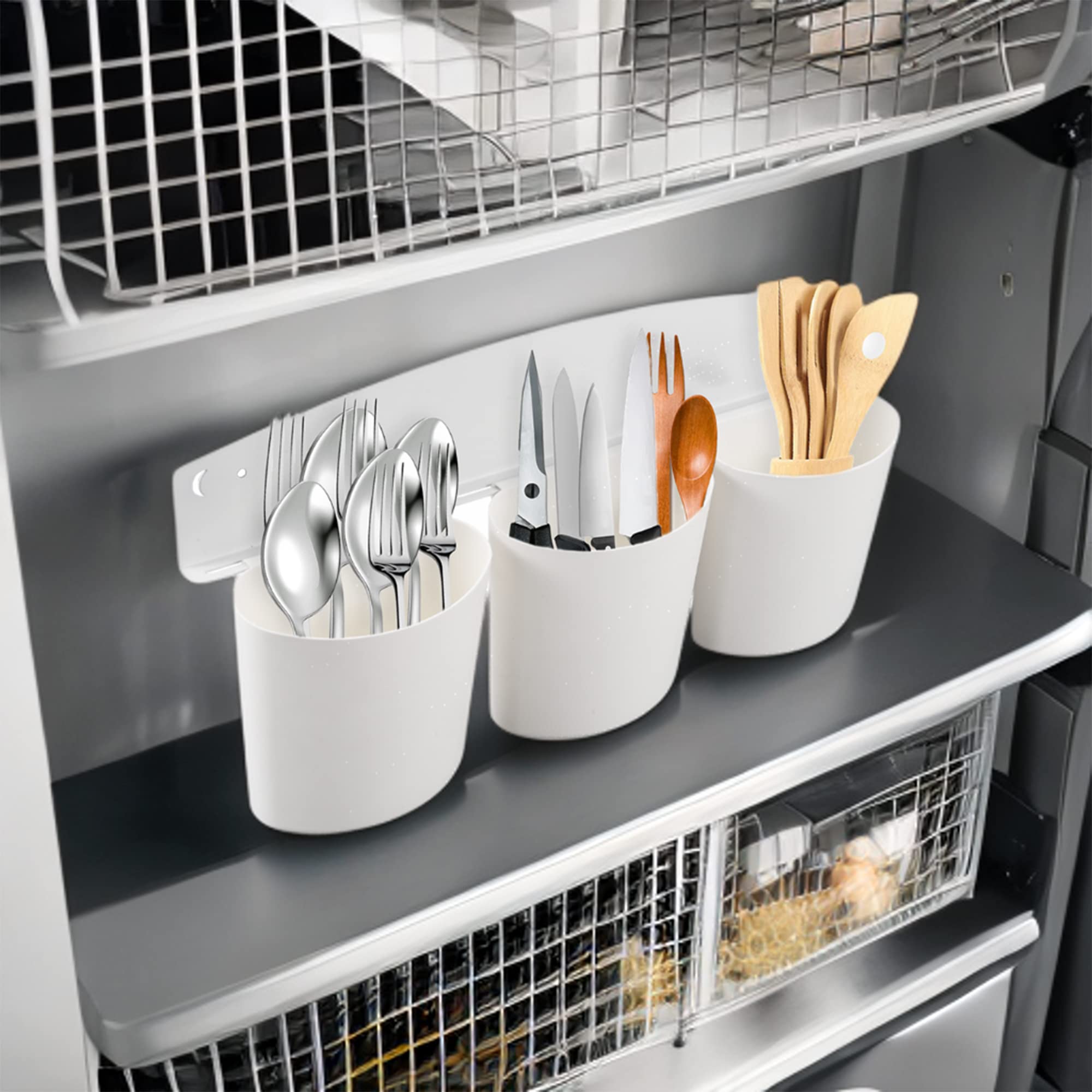 CHESTON Magnetic Fridge Storage - Durable Organizer for Metal Surfaces: Refrigerators, Microwaves, Metal Almirah - Load-Bearing 5kg - Ideal for Cutlery & Stationery