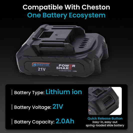 Cheston One 2000 mAh Battery 21V (1 Battery & Charger Not Included) | 6 Months Warranty Included